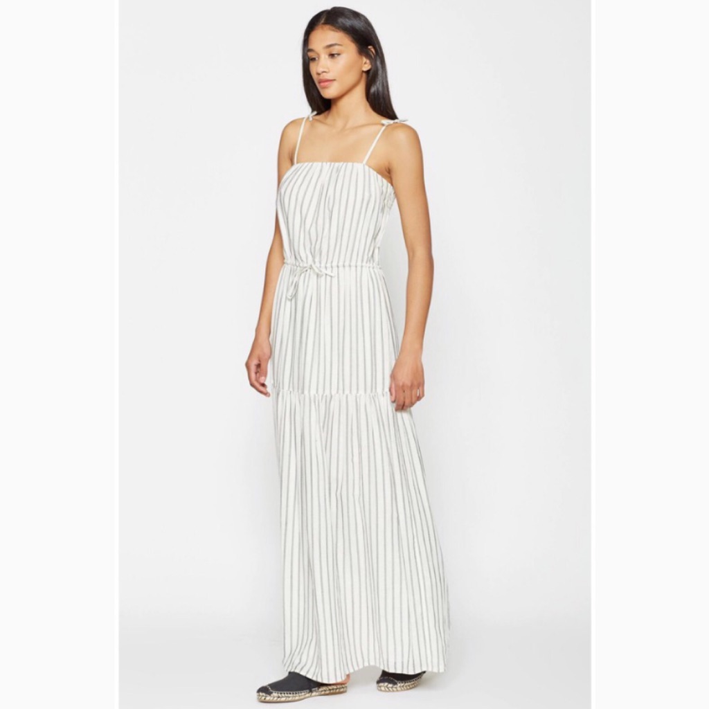 Nwt Joie Theodorine Cream Black Stripe Maxi Dress